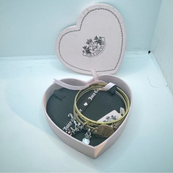 Juicy Couture Vintage Y2K NEW Charms Bangles Bracelets 3 Gold Silver Heart Dog - Picture 2 of 15